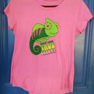 Girls size 18 pink Justice tee shirt